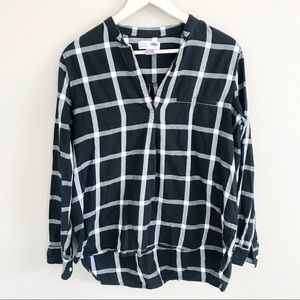 Old Navy Black and White Flannel Tunic